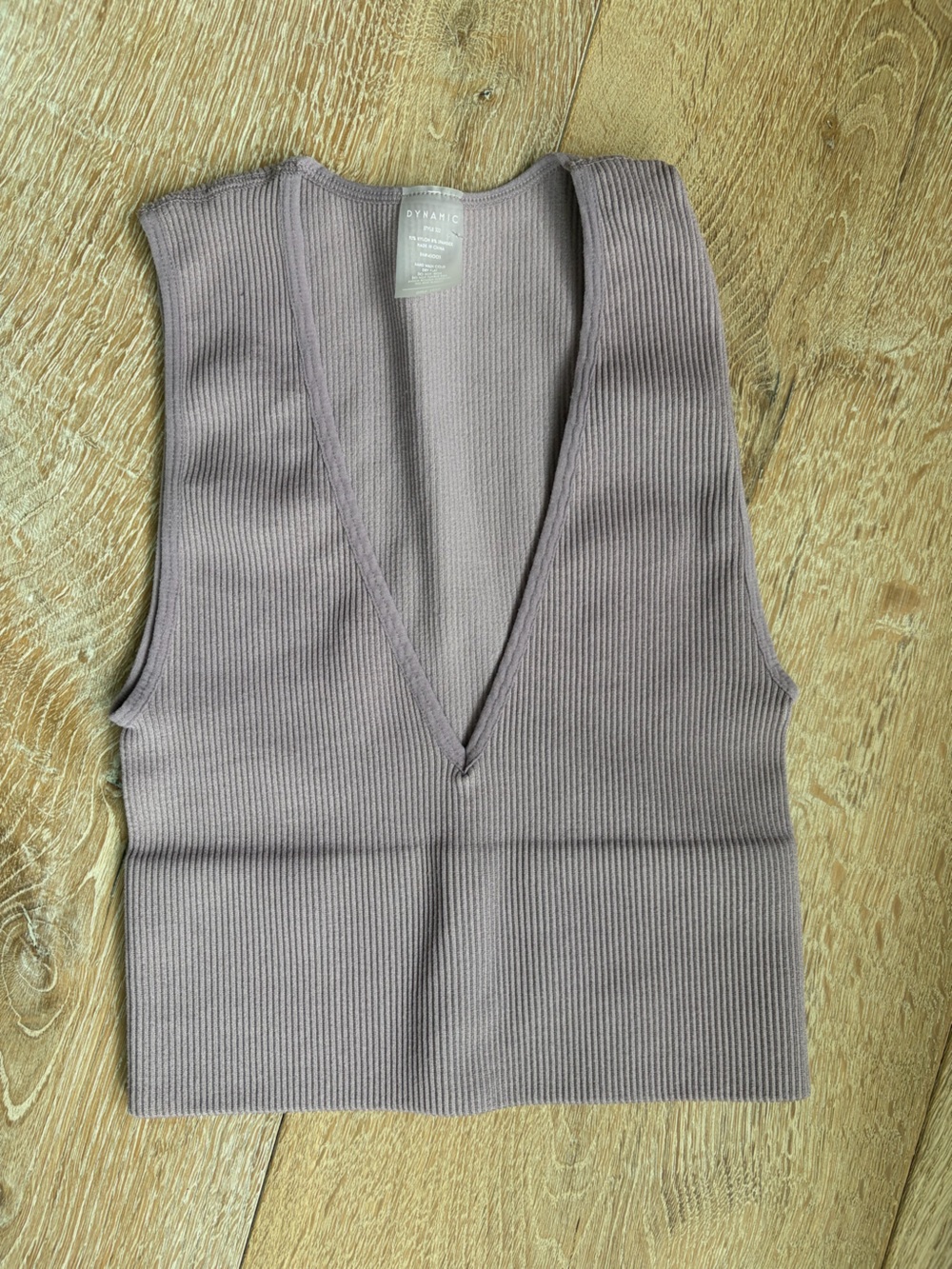 Dynamite Ribbed V-Neck Cropped Tank - Dark Purple